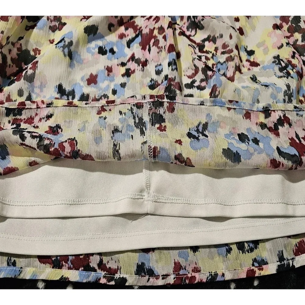 BANANA REPUBLIC Off‎ The Shoulder Floral Ruched Puff Sleeve Top Medium